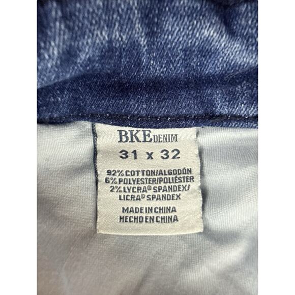 BKE Jeans Blue Payton Universal Fit Mid Rise Straight Whiskered Womens 34X32 - Picture 3 of 11